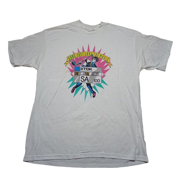 TDK T Shirt XL Some Just Love The Music Stedman Single Stitch VTG Skater Indie - Picture 1 of 6
